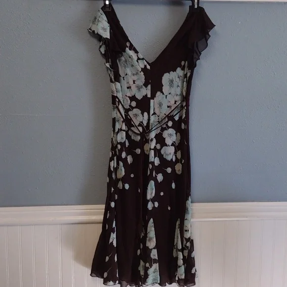 Studio Y Y2K  Floral V-Neck Dress in Brown and Blue size 7/8 - Picture 7 of 16